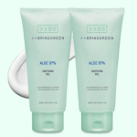 BRING GREEN rahustav aloe geel 300 ml x 2 komplekt Niisutav jahutav niisutav geel mitmeotstarbeline n&auml;ole ja kehale K-Beauty nahahooldus