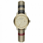 Burberry BU10104 Meekollase ruudulise stantsitud sihverplaadiga naiste k&auml;ekell 32mm kuld