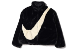 Nike Naiste &Uuml;legabariidiline Swoosh Logoga Jakk Must/Fossiil CU6558-010 XS