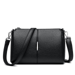 Elegantne naiste &otilde;lakott ainulaadse tekstuuriga disainiga Stiilne pehmest nahast k&auml;ekott lukuga taskutega Igap&auml;evane crossbody kott must