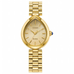 CITIZEN Eco-Drive Seeria 50 Meetrit Veekindel Elegantne P&auml;ikeseenergia Kvarts Terassihmaga 26*31mm Naiste K&auml;ekell Kuldse Kettaga EM1202-50P sinine