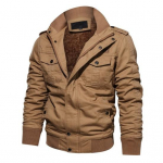 Meeste pommitajajope pl&uuml;&uuml;sist vooder mitme taskuga &uuml;hev&auml;rviline lukuga k&uuml;lmakindel s&uuml;gis-talvine cargo-jope tuulejope streetwear M khaki