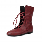Stiilsed saapad naistele Vintage l&uuml;hikesed saapad paeltega Cosplay keskaegsed kunstnahast gooti kingad daamile Botas Invierno Mujer 35 veini