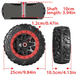 21CM/25CM/30CM,8/10/12in Laste Elektriauto EVA T&auml;iskumm Alligaatori Rehv,S&otilde;iduauto Kart triivauto rehv,&Uuml;hendusdetail, laager 1PCS 25CM black