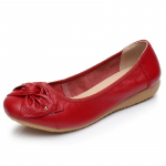 Naiste Daamide Ema Naise Lamedad Kingad Loaferid Ehtne Nahk Slip-on Suvised &Uuml;marate Varvastega Kingad Zapatos De Verano Mujer 34 punane
