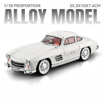 1:18 Mercedes Benz 300SL Klassikaline Sportauto Sulamist Metallist Valatud Mudelauto Laste M&auml;nguauto V&otilde;idus&otilde;idum&auml;ngud P&uuml;hadekingitused Laps valge