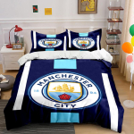 Manchester City logo voodipesukomplekt Voodipesu Tekikottide komplekt Tekikott Padjap&uuml;&uuml;rid (1 * Tekikott 2 * Padjap&uuml;&uuml;ri, ilma tekita) 135x200cm white