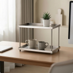 T&ouml;&ouml;tasapinna hoiuriiul Kahetasandiline Roostevabast Terasest Vertikaalne Ruumis&auml;&auml;stlik Korraldaja Riiul Folded Edge Arc gray