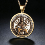Jumalanna Durga Klaasist Kaelakee Moodne Meeste Ripatsiga Kaelakee 50cm(Necklace Size) white