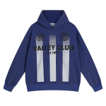Ameerika retro kiri triibuline high street kampsun spordipullover s&uuml;gis ja talv soe lai kapuutsiga 350g raske kampsun M must