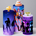 K-POP Deemonik&uuml;tt Silindrikatted Taust Lapsed T&uuml;druk Peodekoratsioon Beebipidu Koogialus Alused Alus Taotekate E-50x27cm cover
