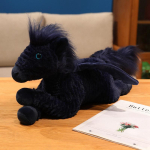 Kena 1 tk 48 cm Fantastiline Pegasus Kaisu-padi Nukk T&auml;idisega Pehme Lamav Loom Tiibadega Kaisuasi Roosa Lilla Sinine S&uuml;nnip&auml;evakingitus about 48cm black