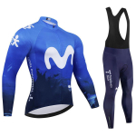 Movistar Hingav Ropa Ciclismo Hombre 2026 Meeskonna Triatloni Rattas&auml;rgi Komplekt MTB Pikak&auml;elised Rattap&uuml;ksid Komplekt Rattariided 4XL
