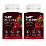 Hapukirsiekstrakt 3600 mg ekvivalent portsjoni kohta &ndash; Liigeste tervisele, kusihappe puhastamiseks ja rahulikuks uneks toidulisand (60 kapslit) 2pack