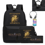 Hogwarts Legacy Tr&uuml;kitud Koolikoti Komplekt 3 tk: Seljakott &Otilde;larihm Pliiatsikott Oxfordi kang Kerge Veekindel 3-Piece Set