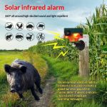 P&auml;ikeseenergial t&ouml;&ouml;tav Loomat&otilde;rjealarmi IP65 Veekindel 360&deg; Liikumisandur Heli-Valgus Peletaja V&auml;listingimustesse Aeda Hoovi one size black