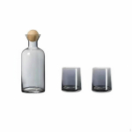 5-osaline klaasist veekannide komplekt Kerge elegantne disain K&otilde;rgetemperatuurikindel Smoke Grey_SET with 2 Cups