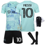 Messi Miami jalgpallis&auml;rgi komplekt t&auml;iskasvanutele ja lastele Hingav pol&uuml;esterkangas Ekspordikvaliteet 20 (115-125cm)