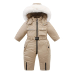 Baby Winter Jumpsuit Thicken Boys Suusakomplekt Mantel Soe Laste Jope Veekindel kapuutsiga Baby Girls Snowsuit 110cm beige