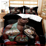 Mike Tyson poksimeister Voodipesukomplekt Poistele T&uuml;drukutele &Uuml;heinimese/Kuninganna Suurus Tekikott Padjap&uuml;&uuml;r Voodi Lapsed T&auml;iskasvanud Kodutekstiil EU Single 135*200cm/53x79in 3pcs white
