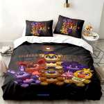 Five nights at freddy 3-osaline komplekt T&auml;iuslik magamistoa jaoks Mugav voodipesukomplekt sisaldab tekikotti ja kahte padjap&uuml;&uuml;ri Ideaalne s&uuml;nnip&auml;eva- v&otilde;i j&otilde;uluk 135cmx200cm