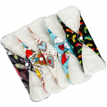 10 tk korduvkasutatavad veekindlad korrap&auml;rase vooluga menstruatsiooni h&uuml;gieenipadjad bambusest sisemine, segatud v&auml;rvid Pack of 10 mitmev&auml;rviline