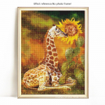 5D teemantmaal t&auml;is &uuml;mmargune loom kaelkirjak teemantmosaiik kivist pilttikandid 20X30