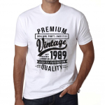 ULTRABASIC &ndash; Homme Graphique 1989 Aged To Perfection T-s&auml;rk &ndash; Cadeau Danniversaire pour 30 Ans XS valge suitsuv&auml;rv