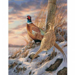 Full Drill Two Faasans Teemantmaal Ristpistes Tikand Hobid ja k&auml;sit&ouml;&ouml; Seinakleebis 20X30CM