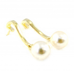 Les Tr&eacute;sors De Lily [H3428] &ndash; valge kullaga  Perla  kullatud k&otilde;rvar&otilde;ngad valge