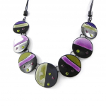 NOA [H9080] - Collier Cr&eacute;ateur 'Nora' violet vert lilla