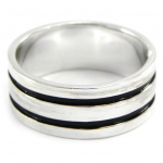 Anneau Argent 'Enzo' noir argent&eacute; (rhodi&eacute;) - 8 mm 56 must