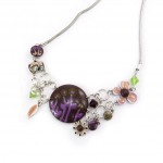 NOA [K0174] - Collier Cr&eacute;ateur 'Vahin&eacute;' violet vert lilla