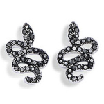 Les Tr&eacute;sors De Lily [K9533] - Boucles Argent 'Tentation' noir (rhodi&eacute;) - 8x12 mm must