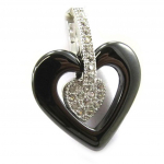 Les Tr&eacute;sors De Lily [L3933] - Pendentif Argent 'Love' noir blanc (c&eacute;ramique) must
