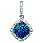 Les Tr&eacute;sors De Lily [L6283] - h&otilde;bedane ripats  Sissi  sinine ja valge (roodiumiga kaetud) - 12x12 mm sinine