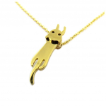 Les Tr&eacute;sors De Lily [P8079] - Collier acier 'Chat' dor&eacute; - 25x5 mm kuld