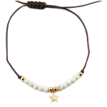 Les Tr&eacute;sors De Lily [R0142] - Bracelet acier 'Une Etoile est N&eacute;e' blanc dor&eacute; - &eacute;toile 7 mm valge