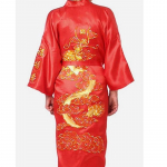 Siidist pidžaama hommikumantel tikandid Dragon Kimono vannikleit magamisriided &ouml;&ouml;s&auml;rk pidžaama L