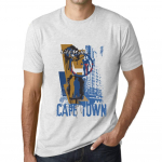 Meeste Vintage T-s&auml;rk Graafilise Tr&uuml;kiga T-s&auml;rk Cape Towni Elustiil Vintage Valge S anti-flash valge v&auml;rv