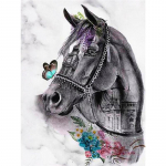 T&auml;ielik 5D-teemantmaal joonisfilm Loomade hobune Mosaiik Tikand Ristpistes Kodukaunistus K&auml;sitsi valmistatud 25x30cm