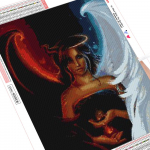 HUACAN Full Drill 3D DIY teemantmaal Devil Angel Teemanttikandid Ristpistes Rhinestoni mosaiikkingitus Full square 20*30 cm