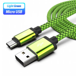 Mikro-USB telefoni kaabel Android laadija kaabel Kabel Micro USB laadimisjuhe Samsung S6 S7 jaoks Huawei OPPO Oneplus Xiaomi Redmi 5 Plus 7A 7 6 6A S2 3M roheline