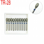 10 tk/komplekt Hambaravi teemantpuureurid kiiretele k&auml;siinstrumentidele, keskmise suurusega hambaarstit&ouml;&ouml;riistadele Hambaravi teemantpuureurid TR-28