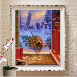 Teemantv&auml;rvimine kassi ristpistes komplekt 5D DIY Teemanttikandid Rhinestone pilt Kodukaunistuse kingitus Full Round 20X30CM