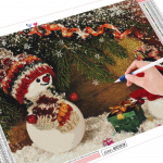 T&auml;isruudukujuline teemanttikandid lumememm 5D DIY teemantmaal, multikas mosaiik n&auml;put&ouml;&ouml; j&otilde;ulukink Full Round (20X30CM)