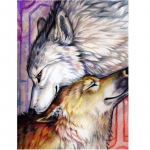 T&auml;is&uuml;mmargune/ruudukujuline 5D isetehtud teemantmaal Muhelev hunt Teemanttikandid Ristpistekomplektid Kodukaunistus K&auml;sitsi valmistatud kingitused Round 20x30cm