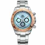 PAULAREIS Automaatkellad Self Wind Mehaaniline Kuld Roostevabast Terasest Liust J&auml;&auml;sinine Sihverplaat Kastanpruun Raam helendav Meeste Kell