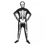 Halloween Men Skeleton Jumpsuit kost&uuml;&uuml;m Luminous Skull Skin kogu keha sukkp&uuml;ksid S must