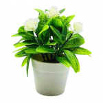 Kunstlik taimepott Curling roosi lillelaud Keskosad plastist dekoratiivsed simulatsioonid bonsai valge